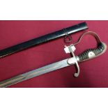 c.WWII style German officers dress sword complete with steel scabbard