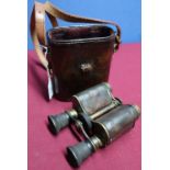 Cased pair of Ross of London binoculars no.8384 prism binoculars power equals eight patent 11.7.1900