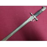 British type sawback bayonet with 18 inch straight single fullard blade (sawback ground out)