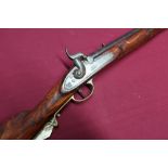 Percussion cap carbine with 20 inch barrel stamped 700 158 with fixed fore and rear sights and