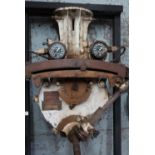 Rise and dive control valve unit from a c.WWII period British submarine with war department stamp