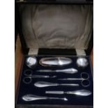 Birmingham silver hallmarked cased manicure set