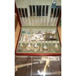 Cased six place Arthur Price silver plated canteen of cutlery and associated part carving set
