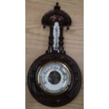 Mahogany cased aneroid wall barometer