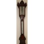 W. Sugg & Co Ltd Westminster oak cased stick barometer with carved detail (length 110cm)