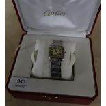 Boxed Cartier Tank Francaise wristwatch with box, manual, paperwork etc