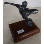Mounted Art Deco style pewter car mascot, marked M LE VERRIER in the form of a semi clad dancing