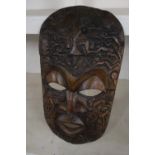 Carved wood African style tribal face mask (length 53cm)