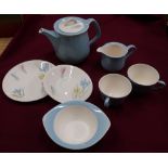 Figgjo Flint of Norway retro style six piece crocus pattern tea service