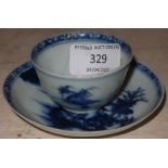 The Nanking Cargo blue & white tea bowl and saucer with matching numbers, with original Christie's