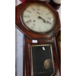 Late Victorian rosewood cased drop dial wall clock