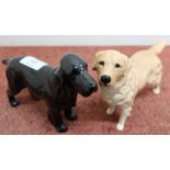 Large Beswick figure of a cocker spaniel and a golden retriever