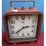 Modern tinned case clock (height 33cm)