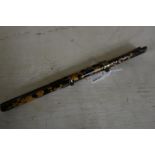 19th/20th C Japanese tortoiseshell bound hanger, with later added chopsticks and 11 1/2 inch
