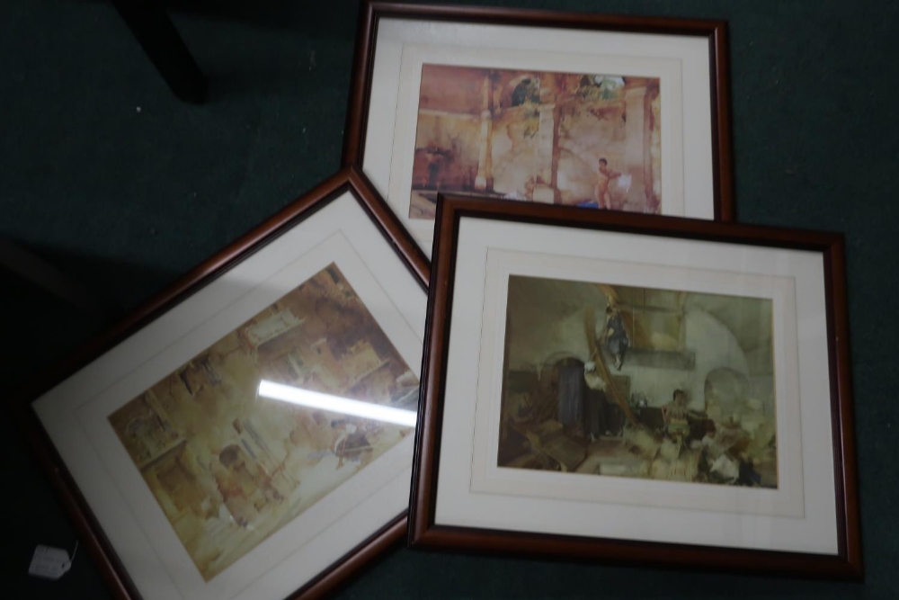 Three framed Russell Flint prints (53.5cm x 43cm including frames)