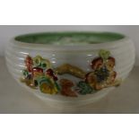 Clarice Cliff bowl of ribbed design (height 11cm)