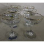 Set of six Babycham glasses