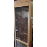 Modern light oak corner fitting cabinet enclosed by single glazed door (height 195cm)