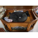Retro style CD and turntable and cassette player