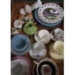 Various decorative ceramics including cabinet cups and saucers, studio-ware vases etc in two boxes