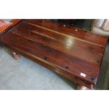 Mexican style rectangular hardwood coffee table (110cm x 61cm x 40cm)