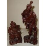 Two Chinese carved root wood carvings