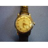 Omega Automatic Seamaster wristwatch with secondary dial and replacement leather strap