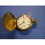 Gold plated Thomas Russell & Son of Liverpool Full Hunter pocket watch