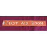 British Railways Northeast Region 'First Aid Room' door plate