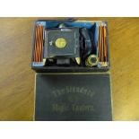 Boxed 'The Standard' Magic Lantern, with brass plaques for Standard EP, complete with various slides