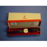 Tudor 9ct gold cased gents wristwatch with secondary dial, complete with original Tudor by Rolex red