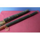 Victorian mounted police truncheon/watchman's stick with ebonised detail and painted crowned VR,