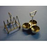 Small four sectional silver plated Christopher Dresser style toast rack the base marked No 4046, and