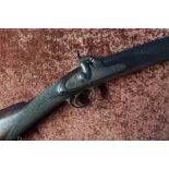 Thomas Turner percussion cap smooth bore rifle (bored out for sleeving), with 33 inch two banded