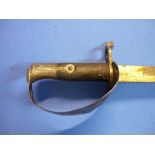 British sword bayonet type cutlass with 25 1/2 inch straight blade stamped 8/77, broadarrow mark