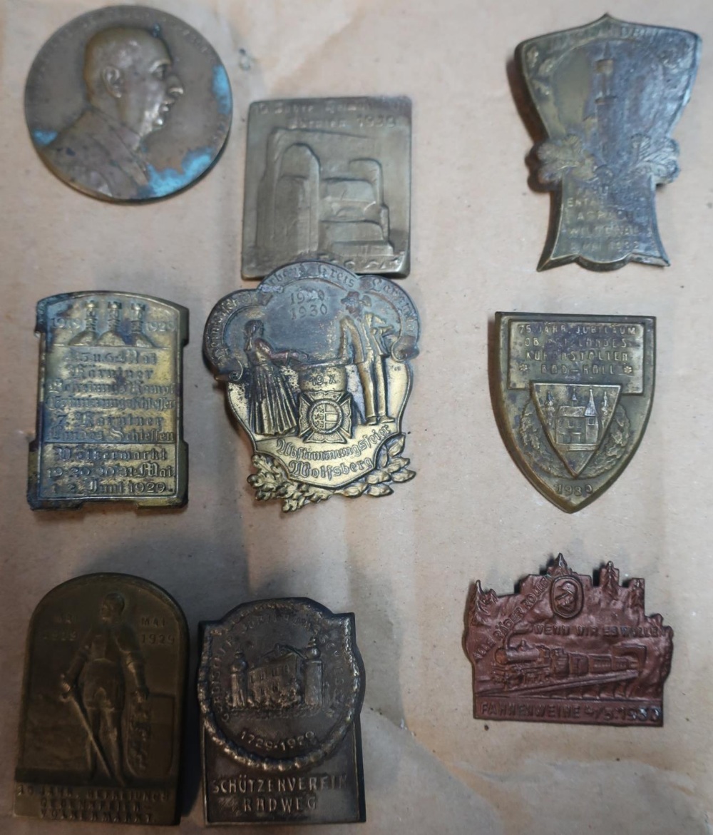 Group of nine various assorted c.1930's German workers badges