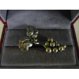 Georg Jensen silver bar brooch and pendant in the form of a bunch of grapes, marked No 217