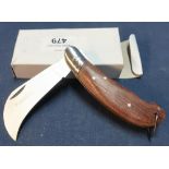 Boxed as new Farmers pocket knife with 3 inch blade and two piece grips