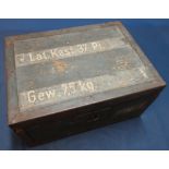 German WWII military instrument box marked GEW7.5KGLAT.KAST37P with part fitted interior, metal