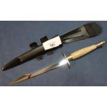 J Nowill & Son of Sheffield Fairbairn-Sykes style commando knife with 7 inch double edge blade,