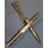 German Mauser bayonet with 10 inch blade with blackened detail No. 4827, marked E. U. F. HORSTER,