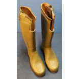 Pair of boxed Le Chameau UK size 7 wellies (used with front logo section cut out)