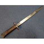 British rifle bayonet with 12 inch blade stamped with crowned G.R.I MKII 9 44 R.F.I, various other