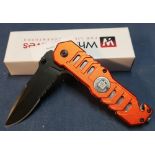 Boxed as new Whitby Knives Safety Rescue Knife with single blade, cutter and glass breaker