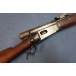 Swiss Vetterli 10.5 military rifle circa 1878, with 32 inch barrel, with rear adjustable sights,