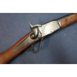 American Civil War period .44 rimfire carbine with 20 inch barrel with single banding, barrel cut