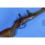 Steyr Mannlicher .243 L bolt action rifle with one inch scope mounts, serial no. 149424 (section one