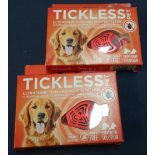 Two boxed as new ex-shop stock Tickless Pet Ultrasonic Tick & Flea Repeller