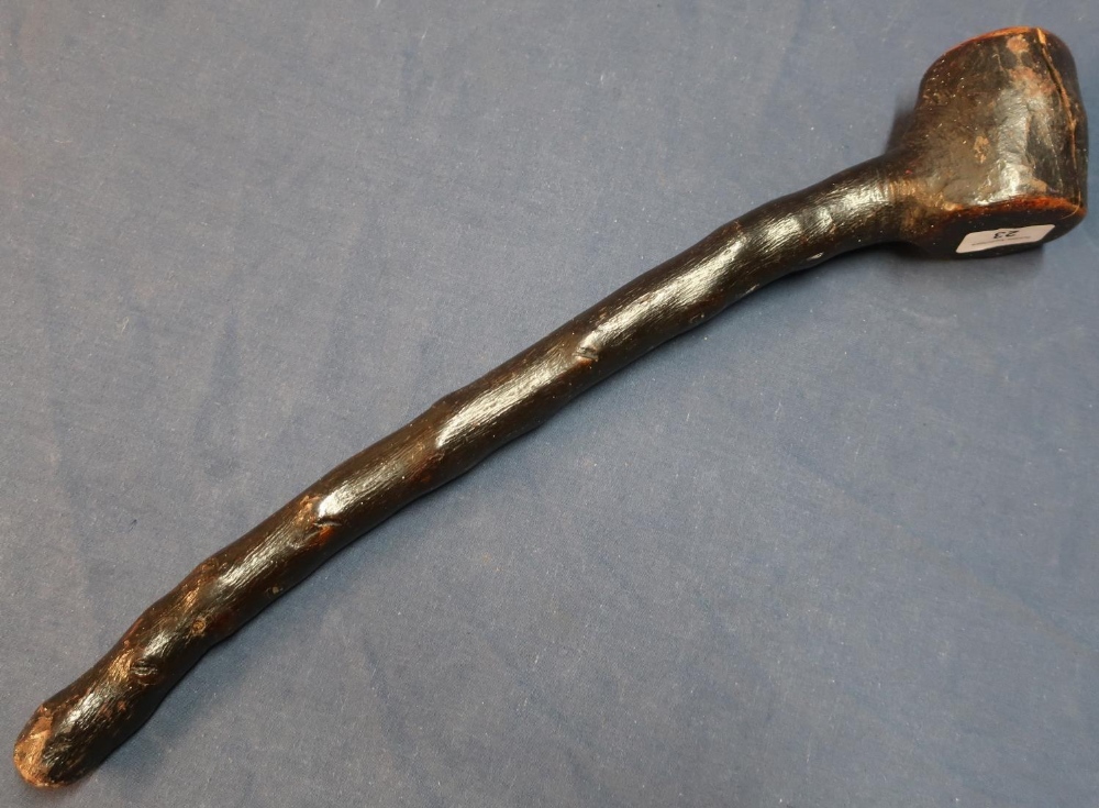 19th/20th C Irish bog oak Shillelagh club (overall length 51cm)