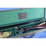 Cased J. Graham & Co 12 bore side by side ejector shotgun with 28 inch barrels marked no.1, choke IC